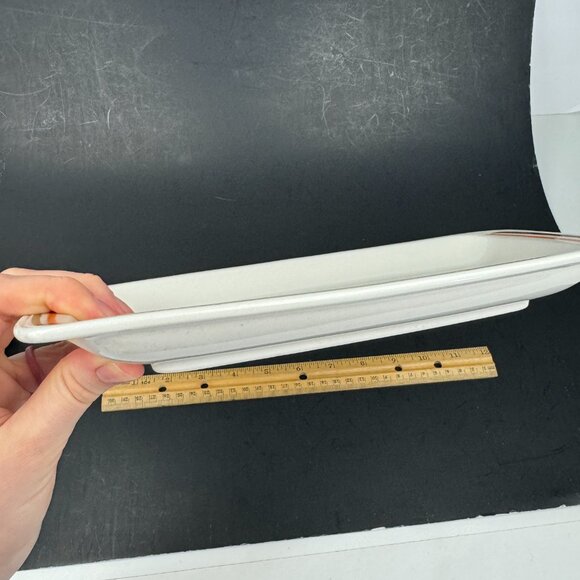 Vtg‎ Mark Buffalo USA Restaurant Ware Thin Rectangular Dish Decor Orange Brown - Picture 9 of 9